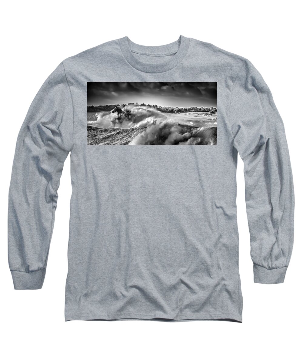Landscape Long Sleeve T-Shirt featuring the photograph White Horses by Chris Cousins
