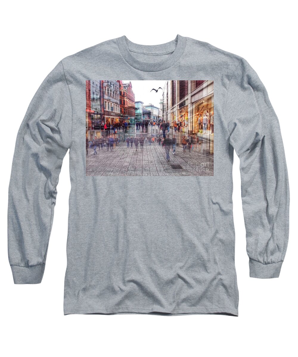 Liverpool City Long Sleeve T-Shirt featuring the photograph Whitechapel in Motion by Joan-Violet Stretch
