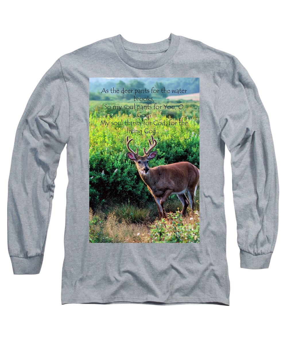 Whitetail Deer Long Sleeve T-Shirt featuring the photograph Whitetail Deer Panting by Thomas R Fletcher