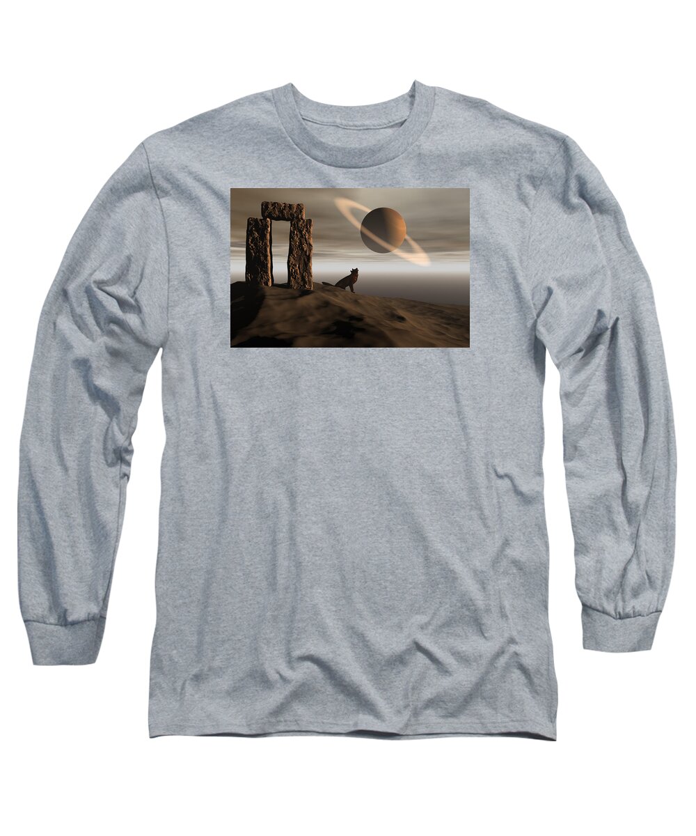 Bryce Long Sleeve T-Shirt featuring the digital art Wolf song by Claude McCoy