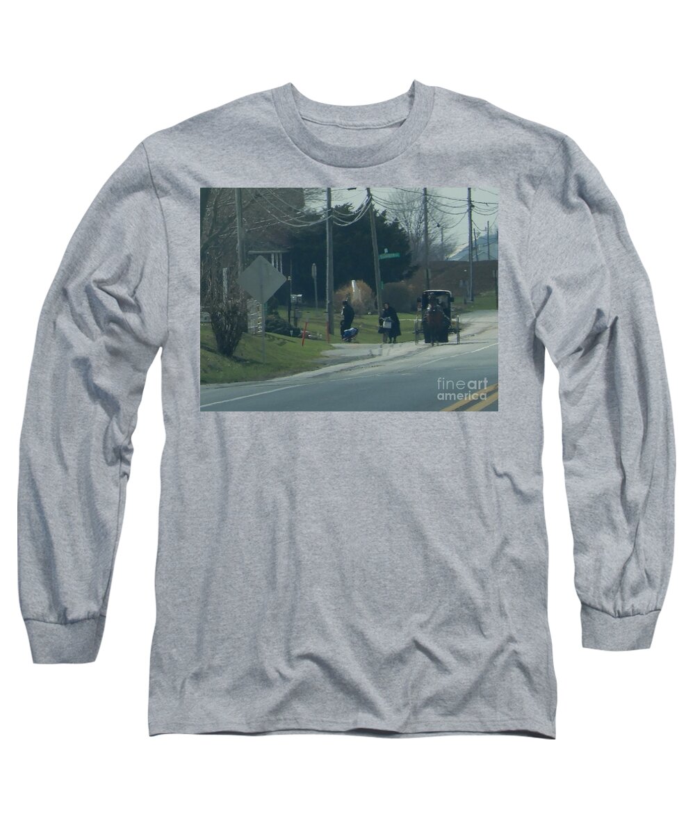 Amish Long Sleeve T-Shirt featuring the photograph Women's Day Out by Christine Clark