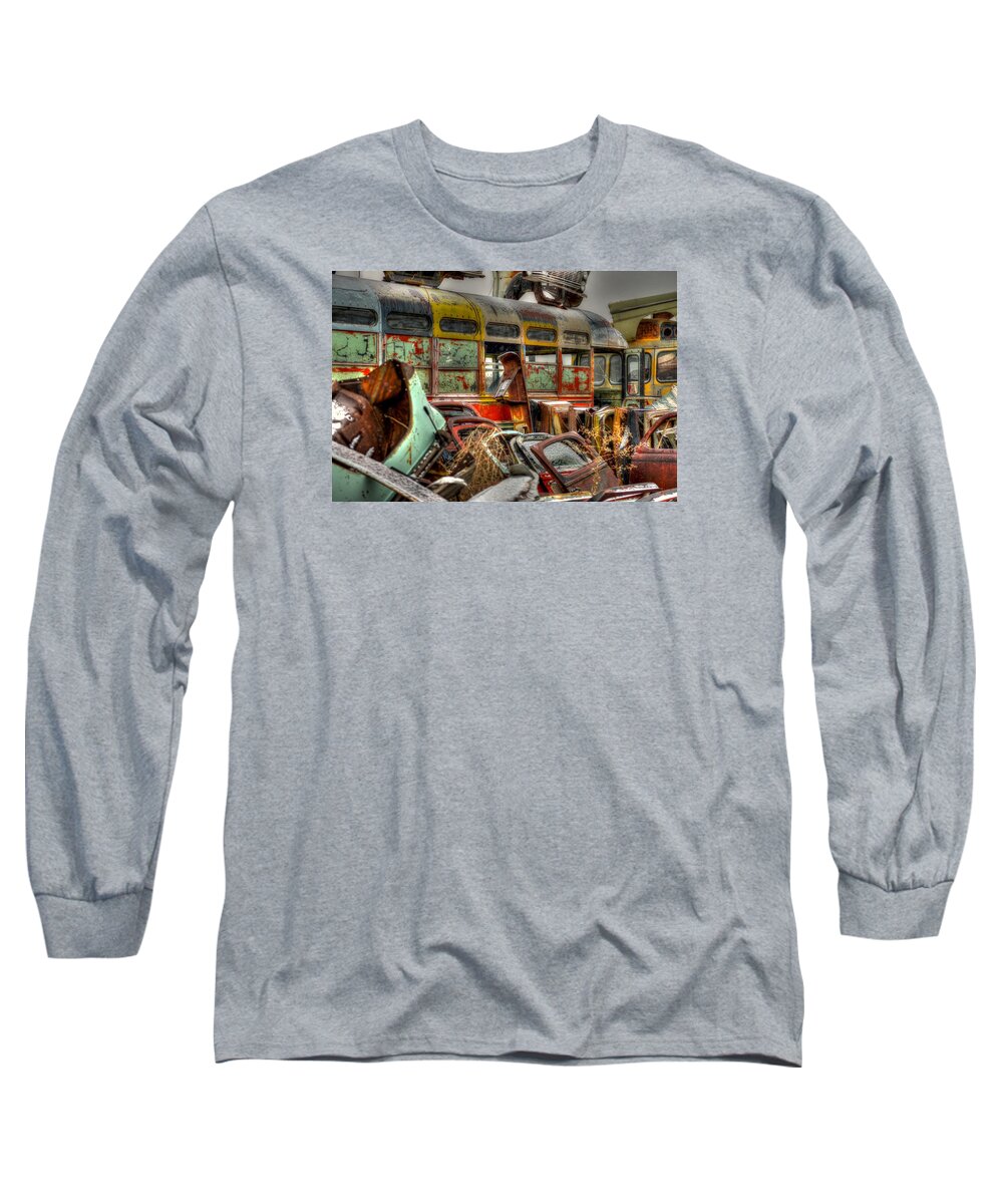 Salvage Yard Long Sleeve T-Shirt featuring the photograph Wonder Bus by Craig Incardone