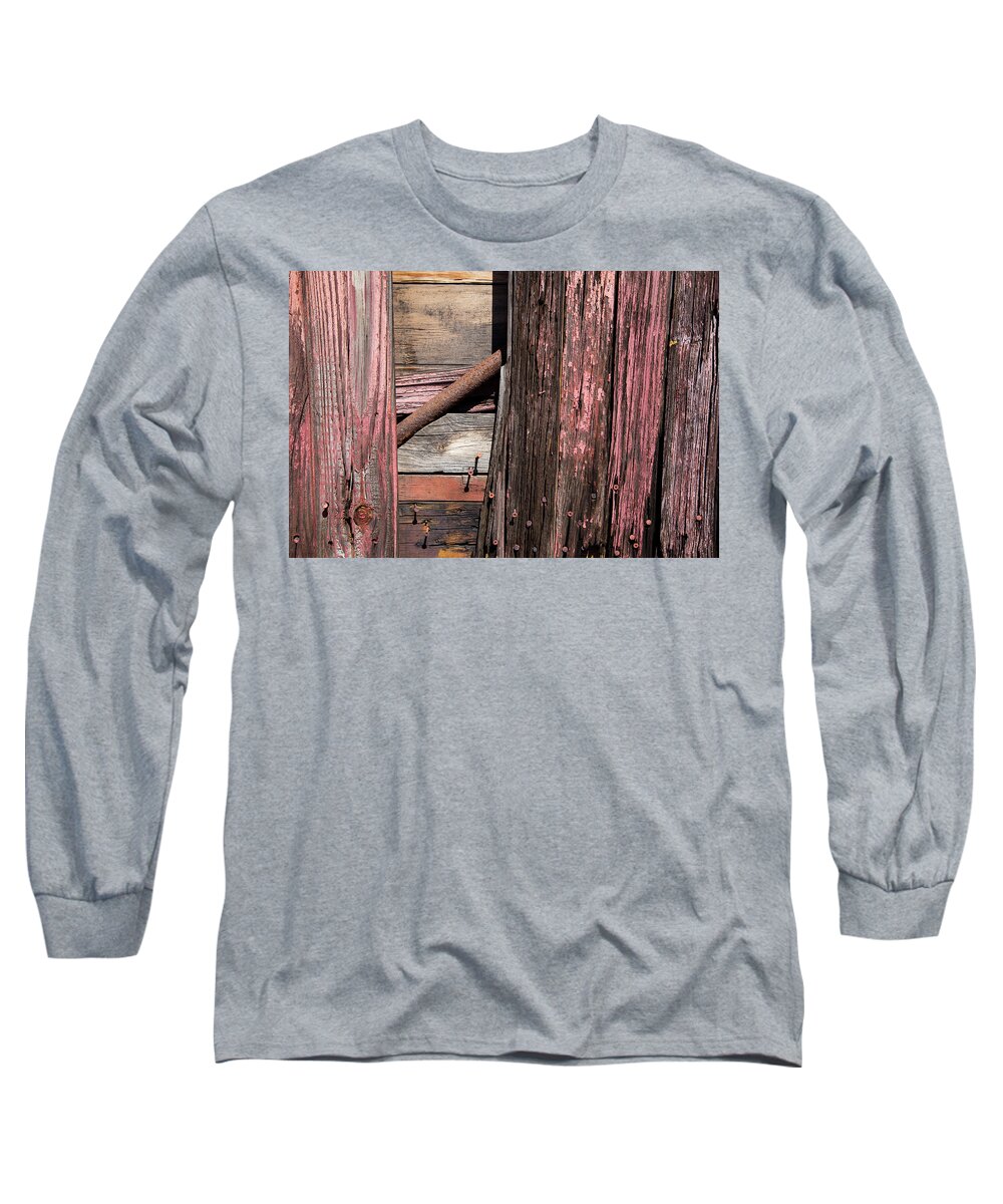 On Two Long Sleeve T-Shirt featuring the photograph Wood And Rod by Karol Livote