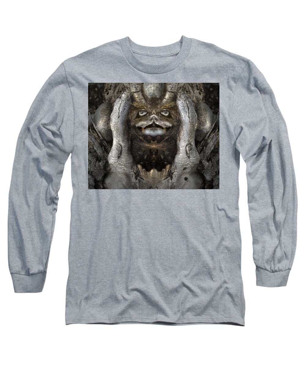 Wood Long Sleeve T-Shirt featuring the digital art Woody 178 by Rick Mosher