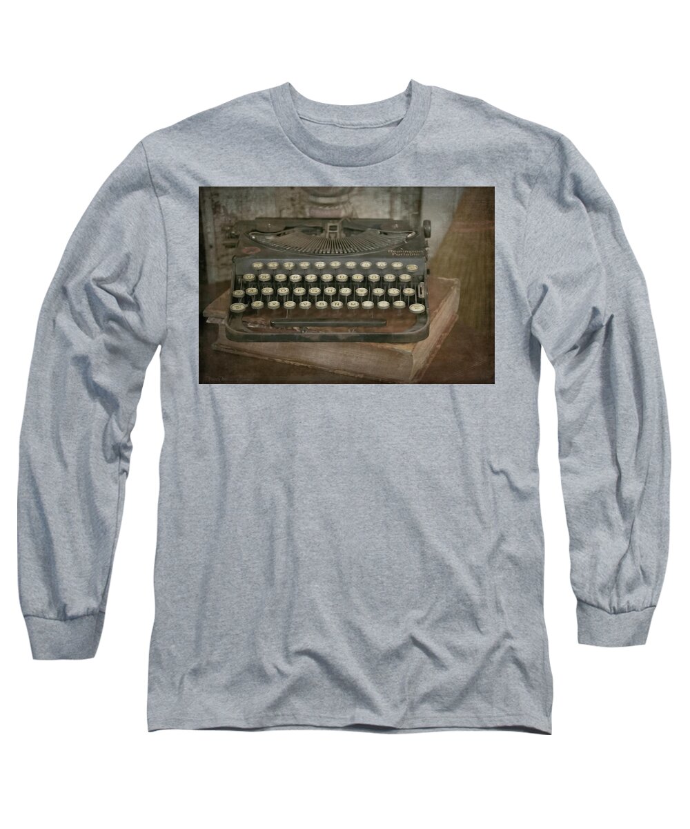 Typewriter Long Sleeve T-Shirt featuring the photograph Writer's Block by Teresa Wilson