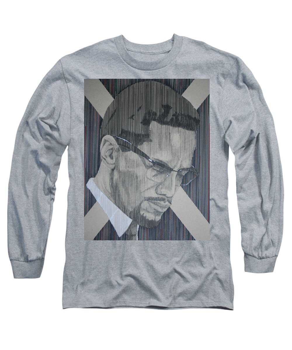 Pen Long Sleeve T-Shirt featuring the drawing X Prayer by Edmund Royster