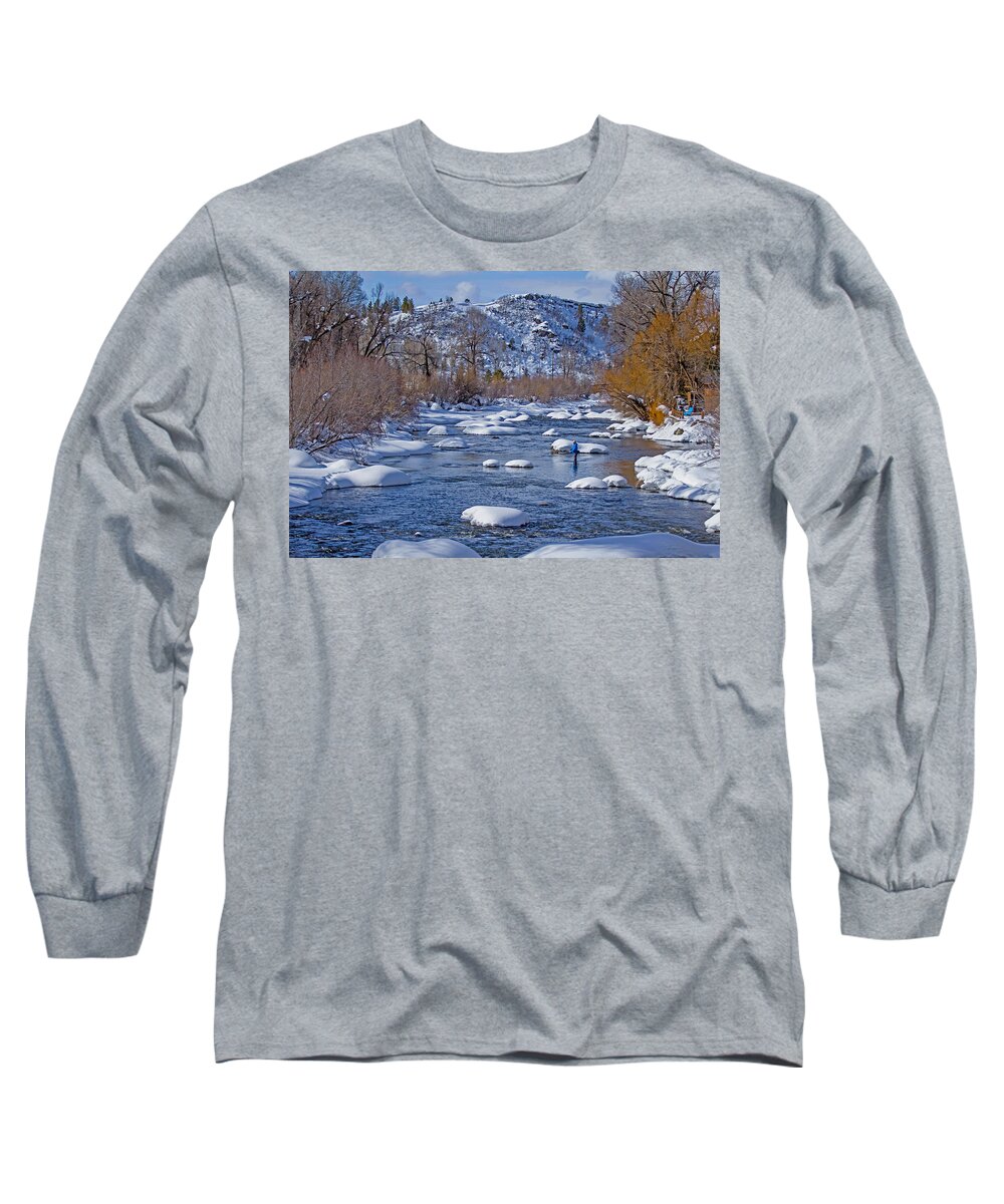 Mountain Long Sleeve T-Shirt featuring the photograph Yampa River by Sean Allen
