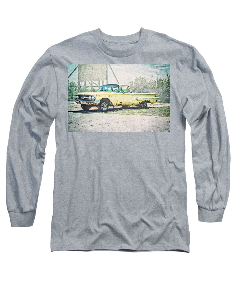 El Camino Long Sleeve T-Shirt featuring the photograph Yellow El Camino by Pamela Williams