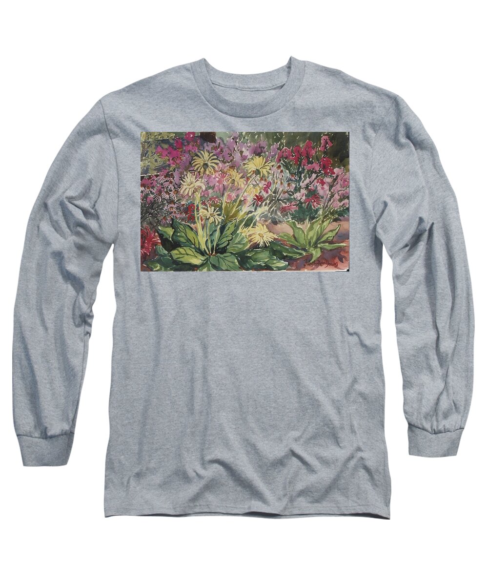 Yellow Long Sleeve T-Shirt featuring the painting Yellow Gerber Daisies SOLD by Judith Young