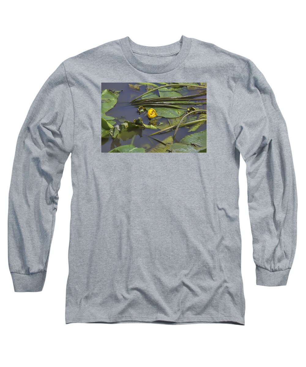Water-lilly Long Sleeve T-Shirt featuring the photograph Yellow waterlilly 2015 by Leif Sohlman