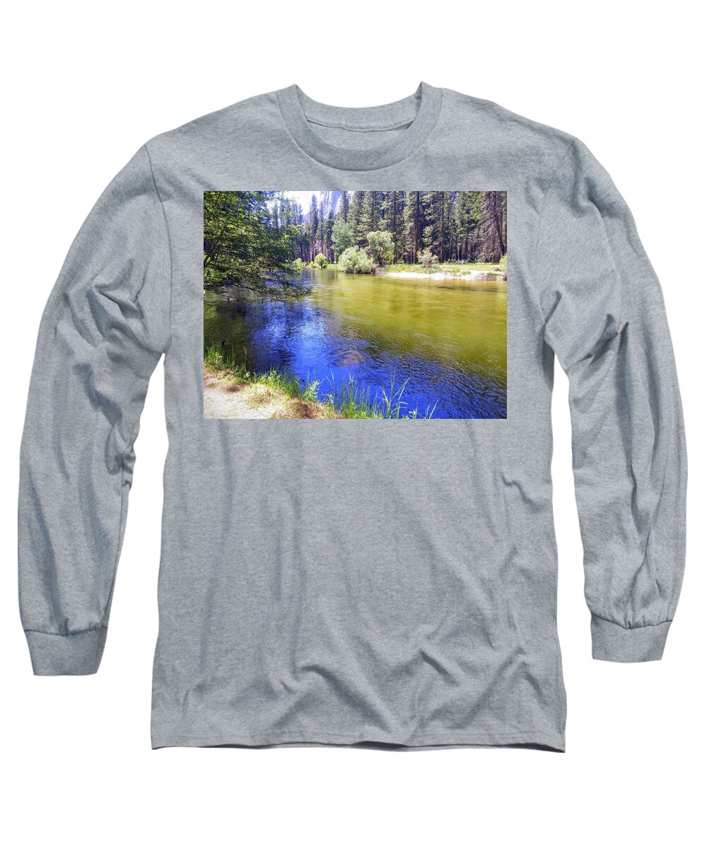 River Long Sleeve T-Shirt featuring the photograph Yosemite River by J R Yates