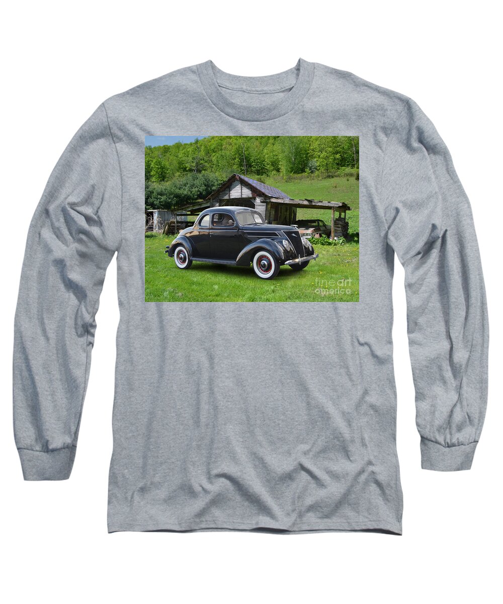 1937 Long Sleeve T-Shirt featuring the photograph 1937 Ford Coupe, Wisconsin Lean-To by Ron Long