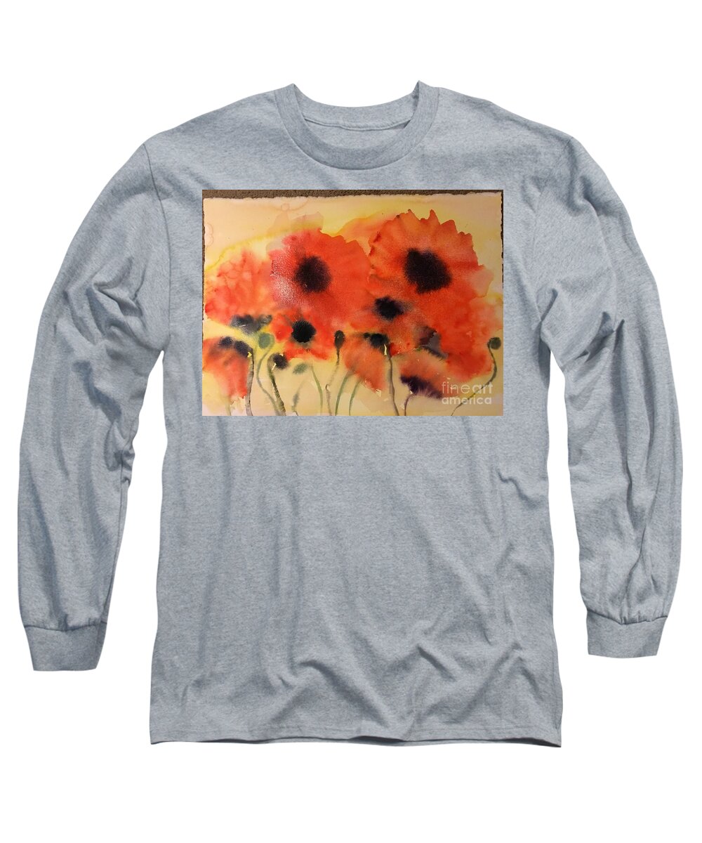 #45 2019 Long Sleeve T-Shirt featuring the painting #45 2019 #45 by Han in Huang wong