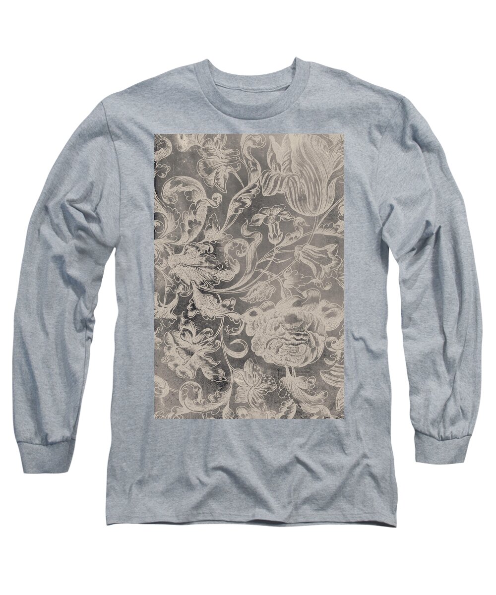 Botanical Long Sleeve T-Shirt featuring the painting Aged Floral I by Vision Studio