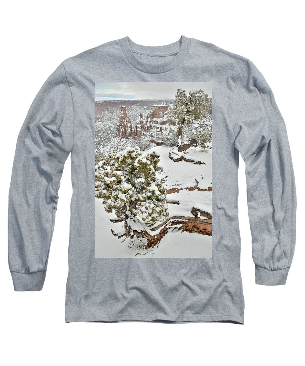 Colorado National Monument Long Sleeve T-Shirt featuring the photograph Along Rim Rock Drive in Colorado National Monument by Ray Mathis