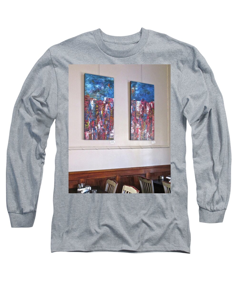  Long Sleeve T-Shirt featuring the painting Art at Merchants by Janice Nabors Raiteri