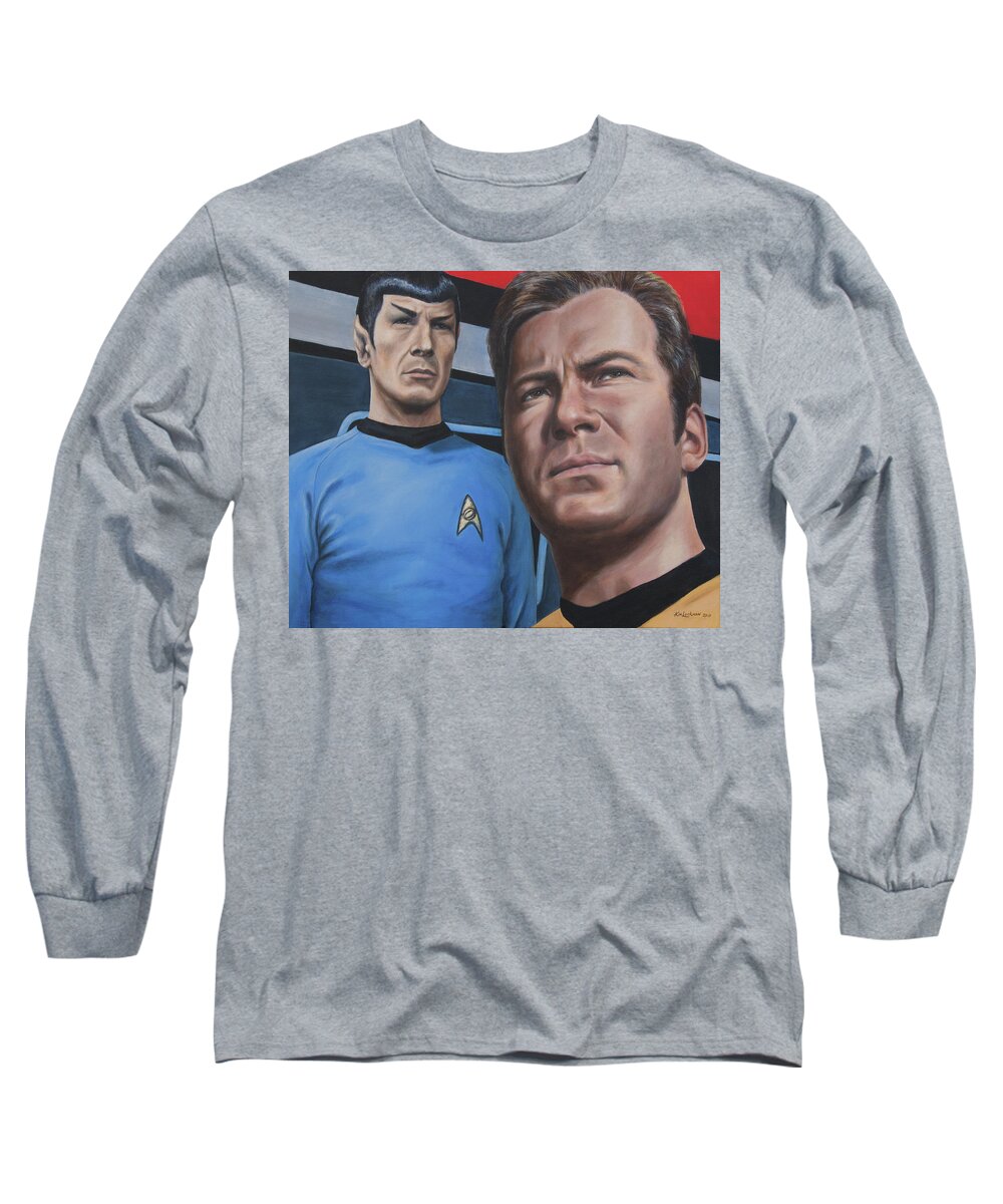 Star Trek Long Sleeve T-Shirt featuring the painting Assessing A Formidable Opponent by Kim Lockman
