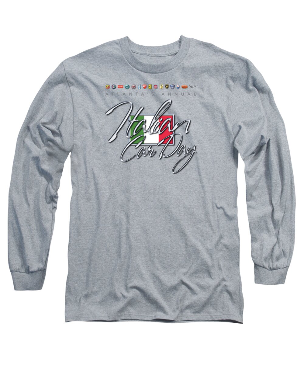 Atlanta Long Sleeve T-Shirt featuring the digital art Atlanta's Annual Italian Car Day Logo by Rick Andreoli