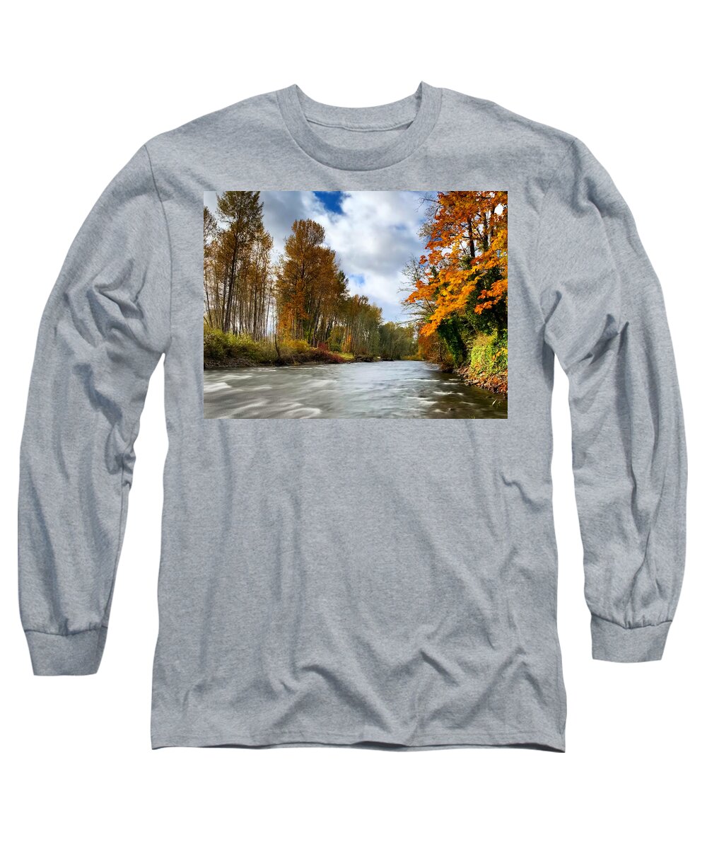 River Long Sleeve T-Shirt featuring the photograph Autumn Flow by Brian Eberly