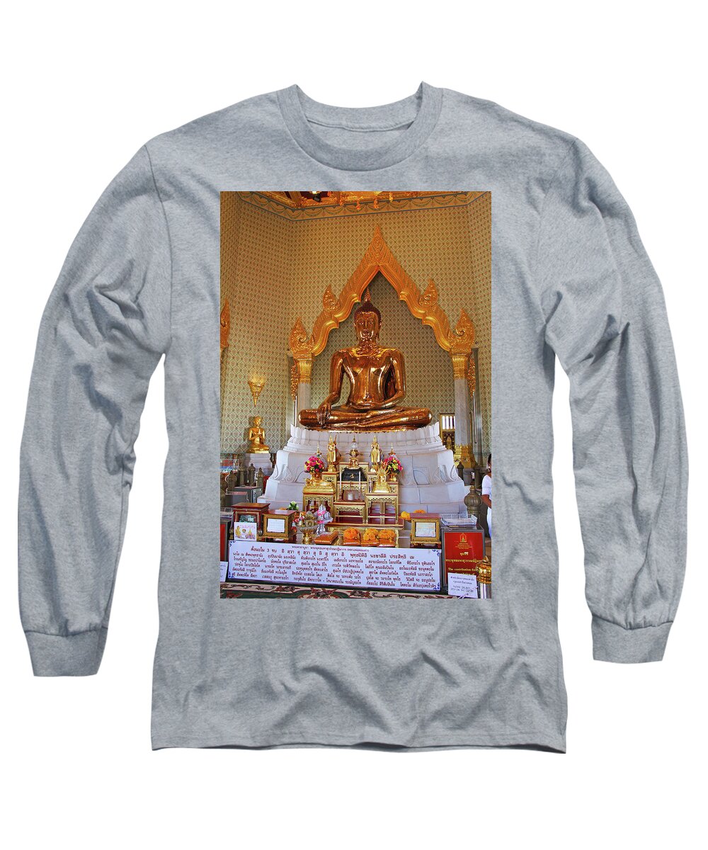 Buddha Long Sleeve T-Shirt featuring the photograph Bangkok, Thailand - Golden Buddha by Richard Krebs