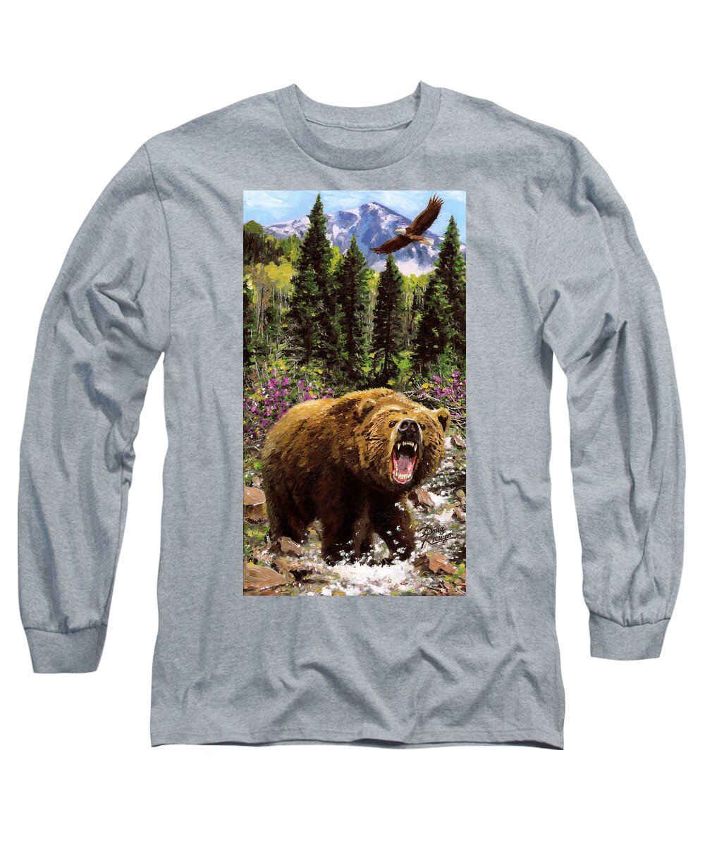 Bear Necessities Digital Painting By Doug Kreuger Long Sleeve T-Shirt featuring the painting Bear Necessities IV by Doug Kreuger