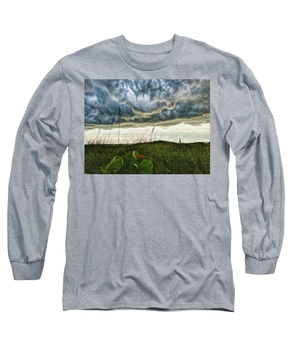 Grass Long Sleeve T-Shirt featuring the photograph Beautiful Storm by Portia Olaughlin