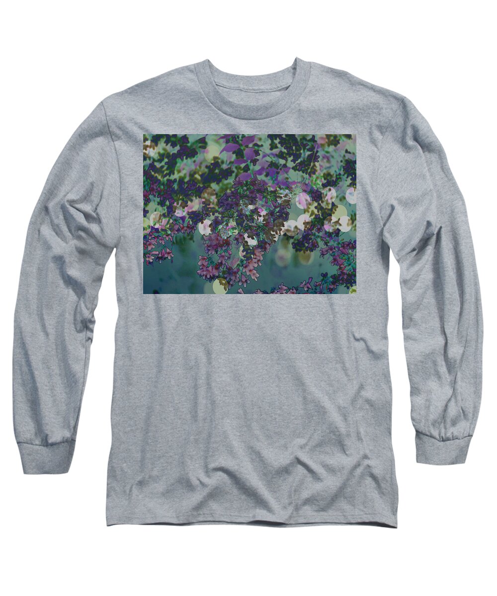 Beauty Bush Long Sleeve T-Shirt featuring the photograph Beauty Bush Purple Abstract by Mike McBrayer