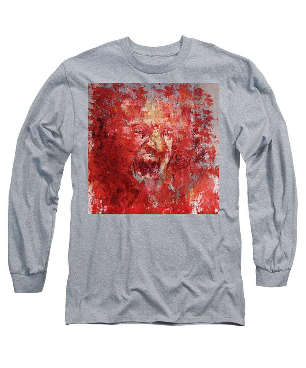 Linkin Park Long Sleeve T-Shirt featuring the painting Beneath the surface by Art of Raman