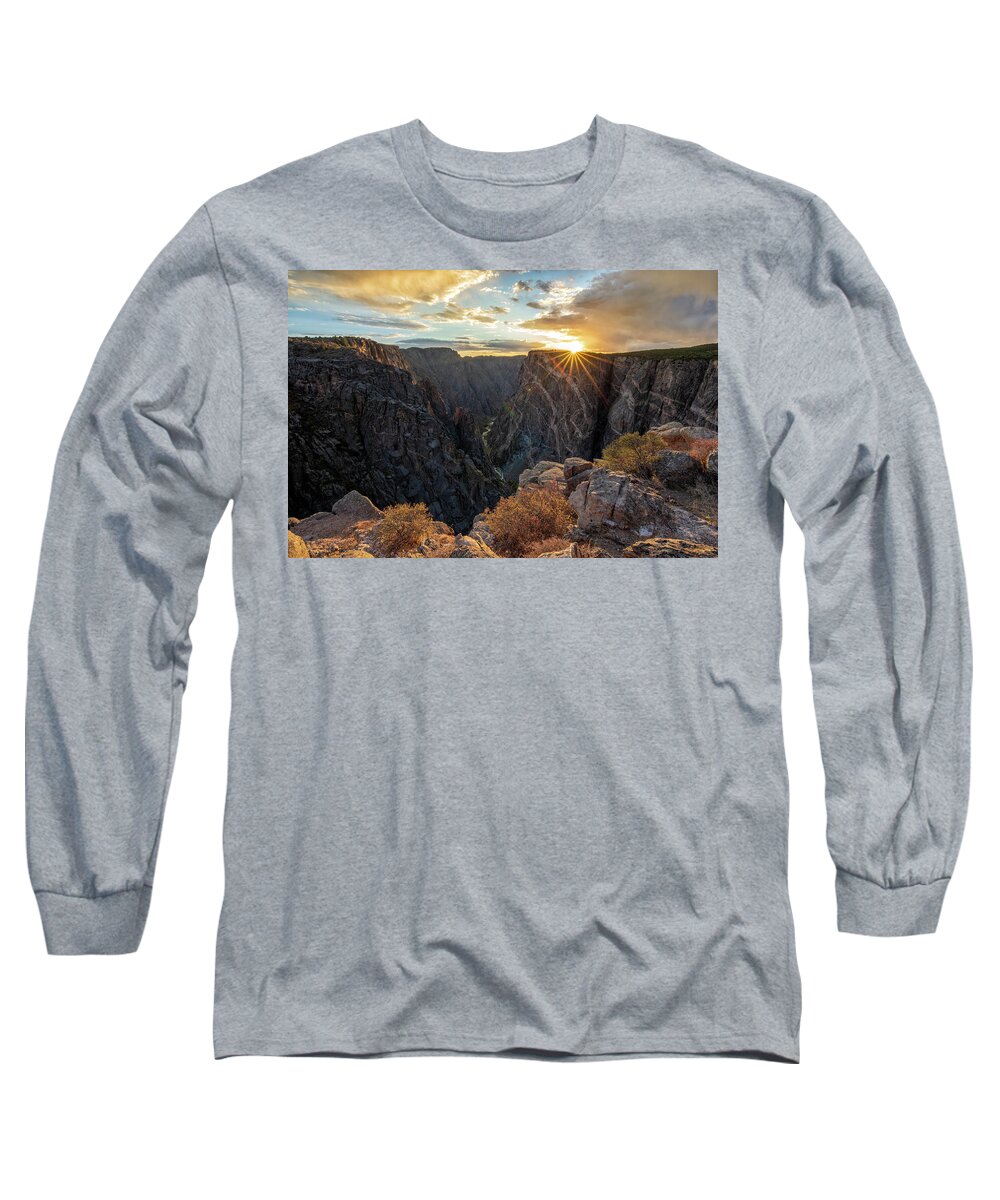 Black Canyon Of The Gunnison Long Sleeve T-Shirt featuring the photograph Black Canyon Sendoff by Angela Moyer