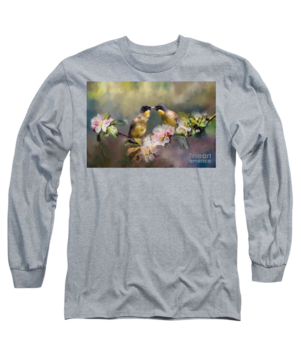 Bird Long Sleeve T-Shirt featuring the photograph Blue Crowned Love by Ed Taylor