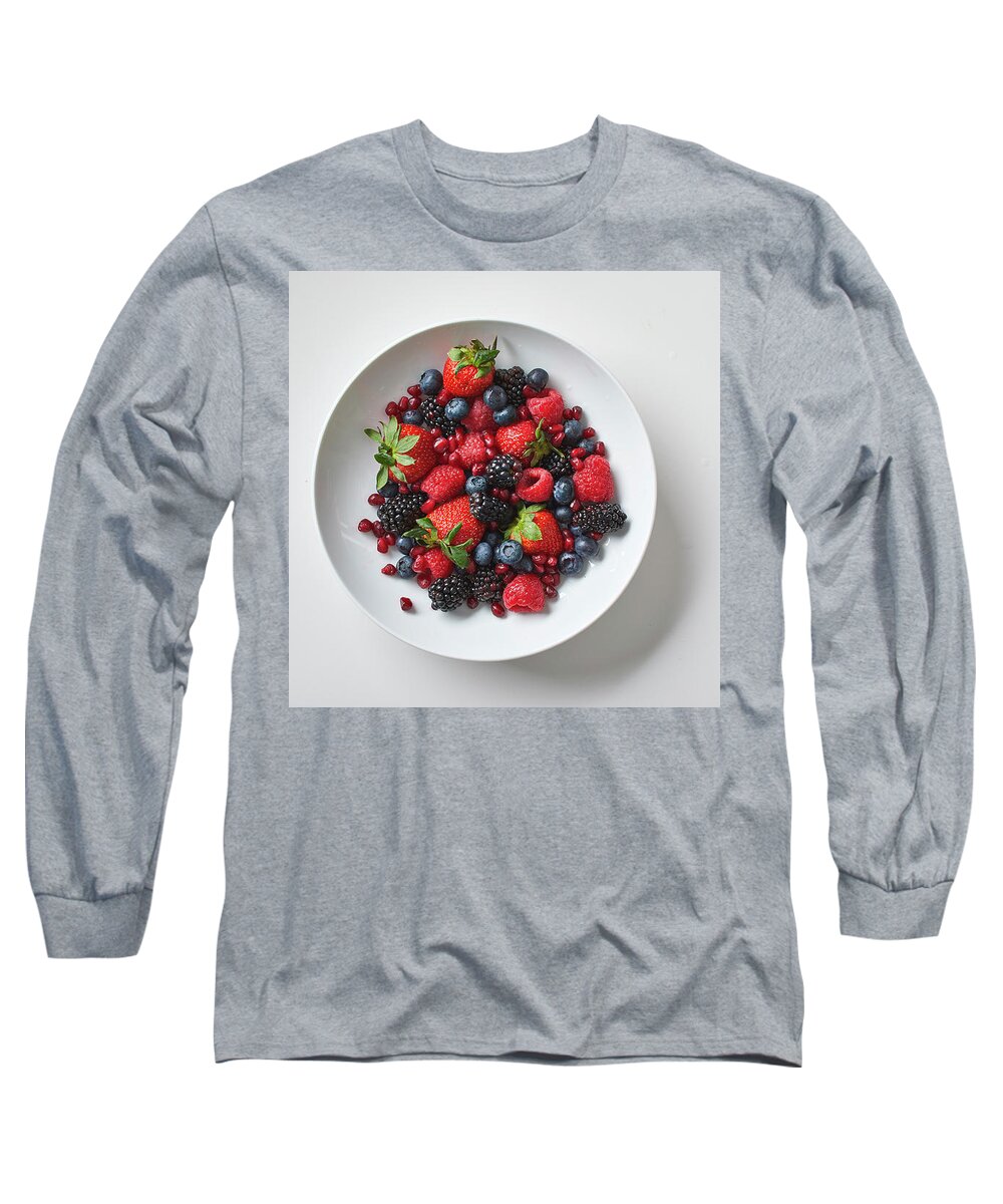 Superfood Long Sleeve T-Shirt featuring the photograph Bowl of Berries by Cuisine at Home