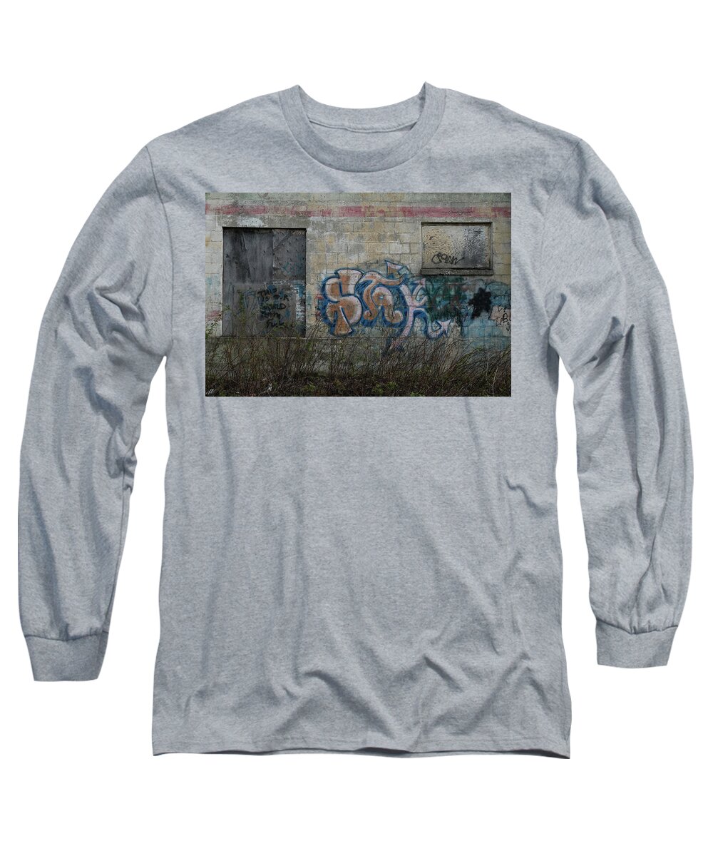 Decay Long Sleeve T-Shirt featuring the photograph brcokville wall III by Kreddible Trout