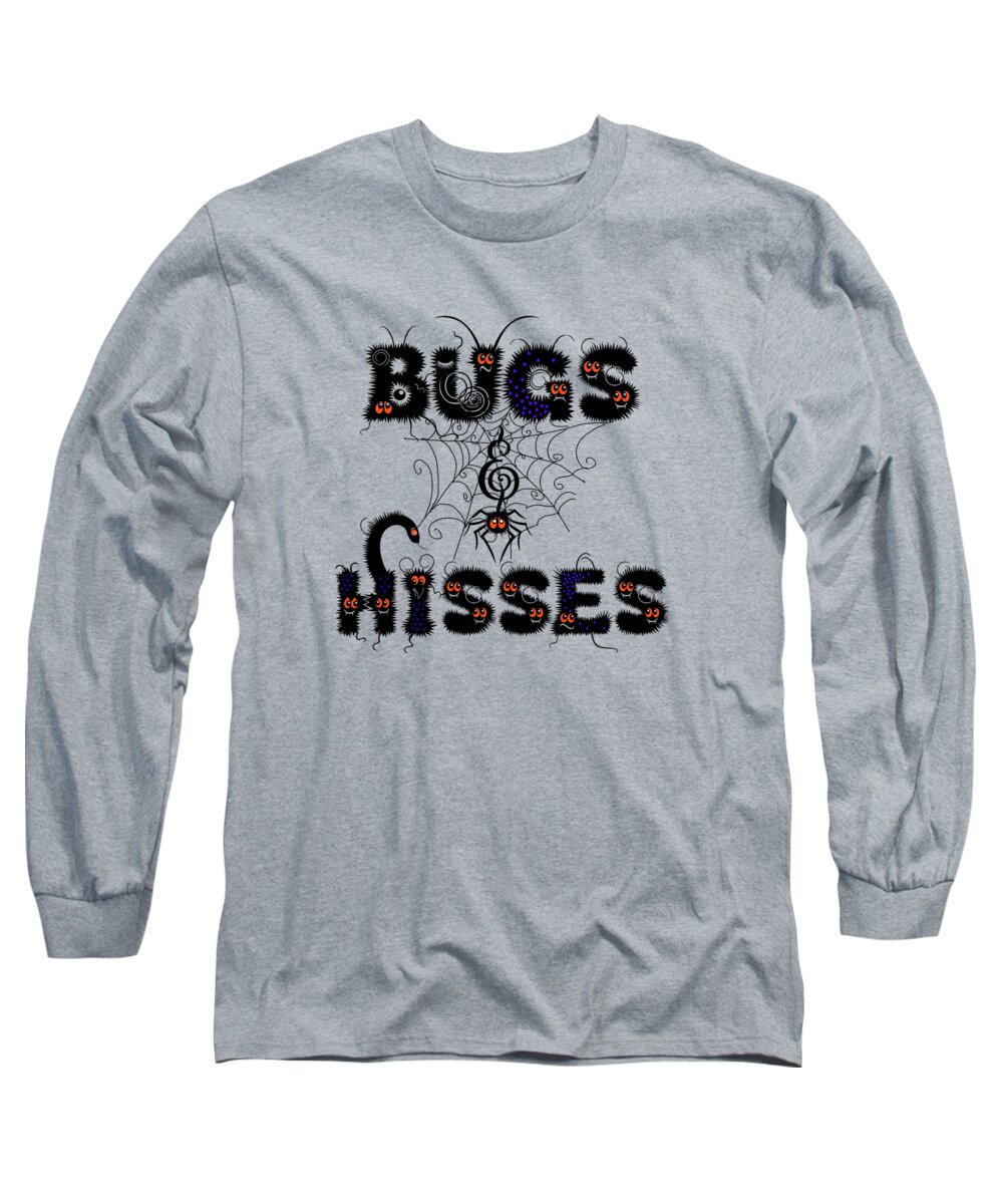 Halloween Long Sleeve T-Shirt featuring the digital art Bugs and Hisses Cute Halloeen by Doreen Erhardt