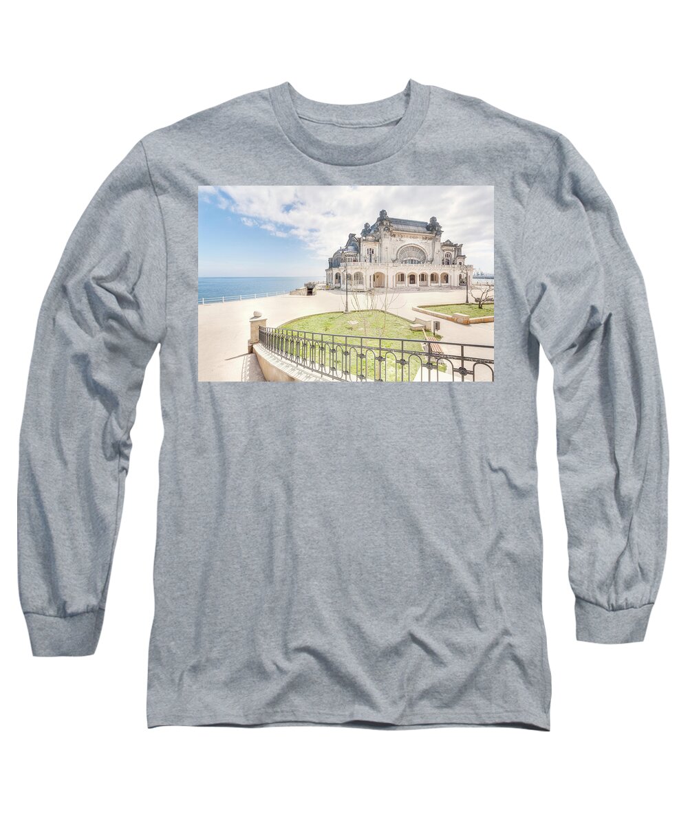 Abandoned Long Sleeve T-Shirt featuring the photograph Casino Constanta by Roman Robroek
