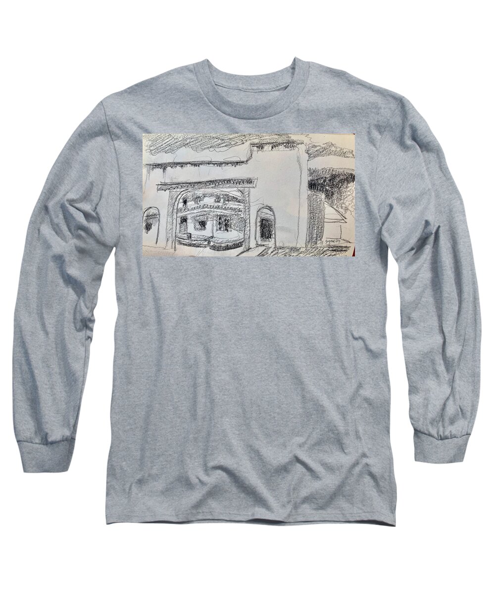 Laguna Del Sol Long Sleeve T-Shirt featuring the painting Charcoal Pencil Arch.jpg by Suzanne Giuriati Cerny