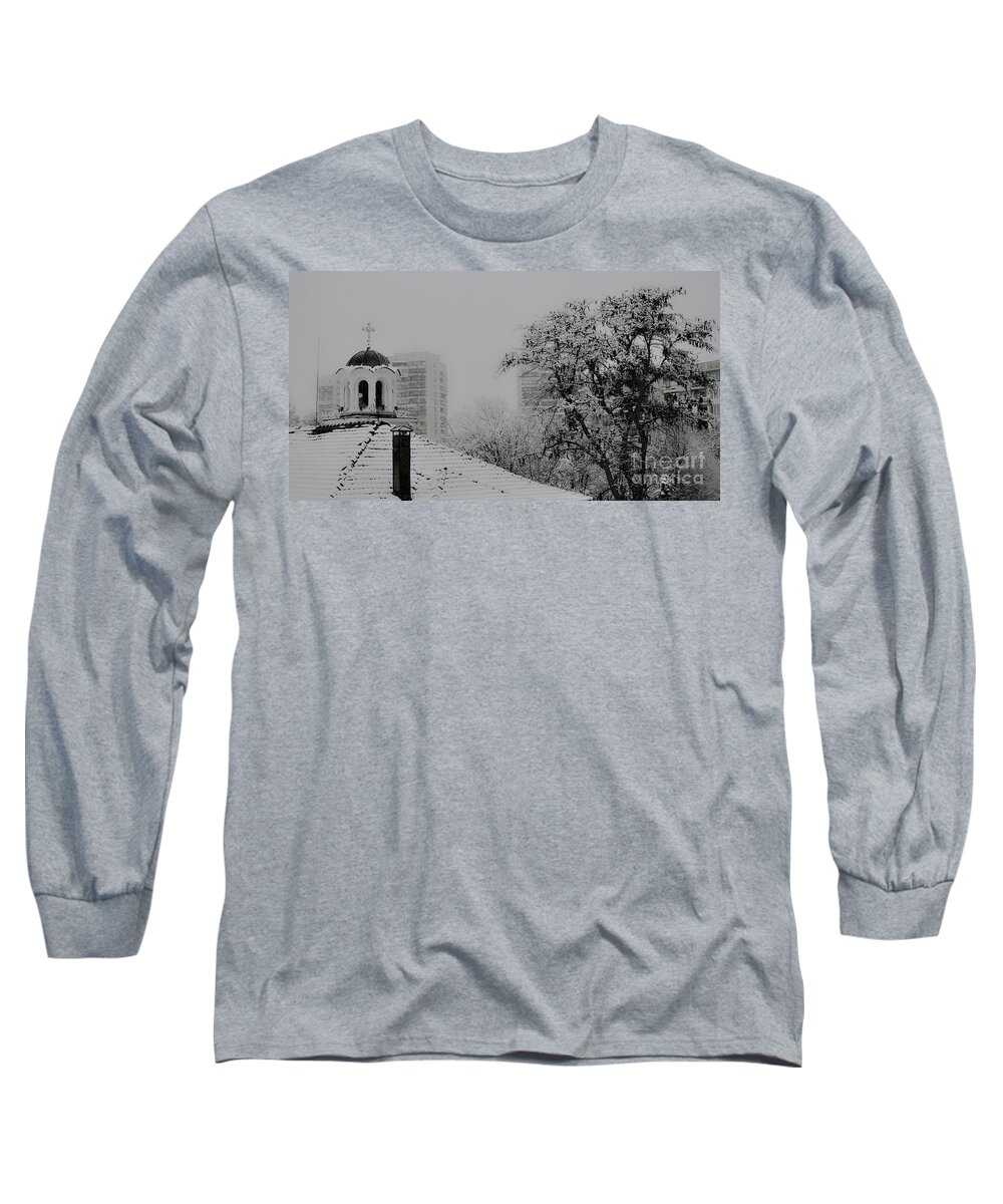 Church Long Sleeve T-Shirt featuring the photograph Church in snow by Yavor Mihaylov