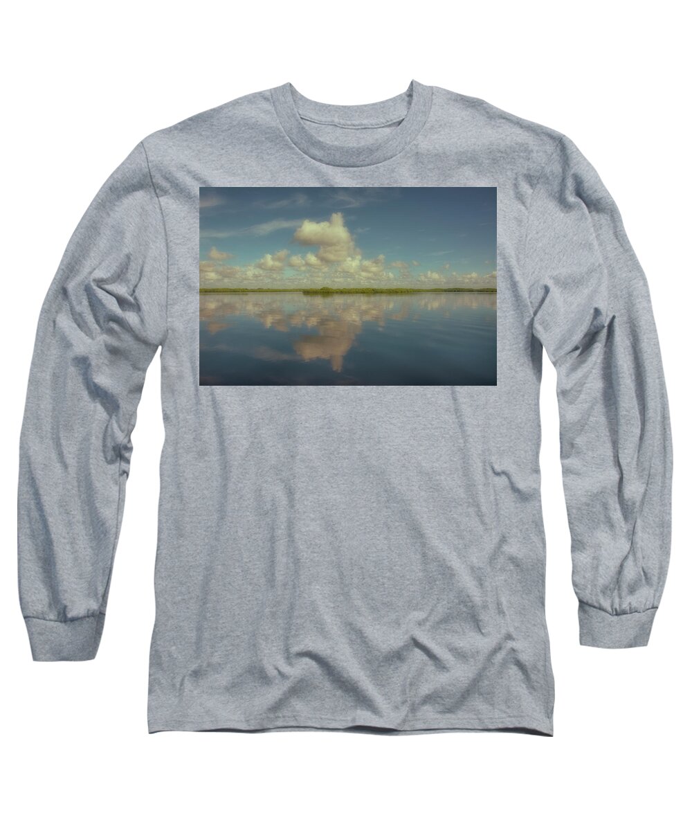 Sky Long Sleeve T-Shirt featuring the photograph Cloud Patterns on the Peace River by Mitch Spence