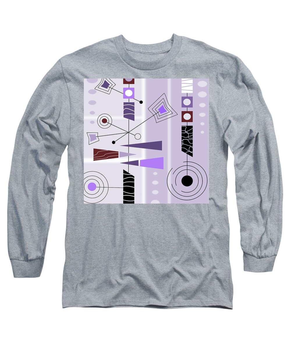 Graphic Long Sleeve T-Shirt featuring the digital art Cool New Purple by Tara Hutton