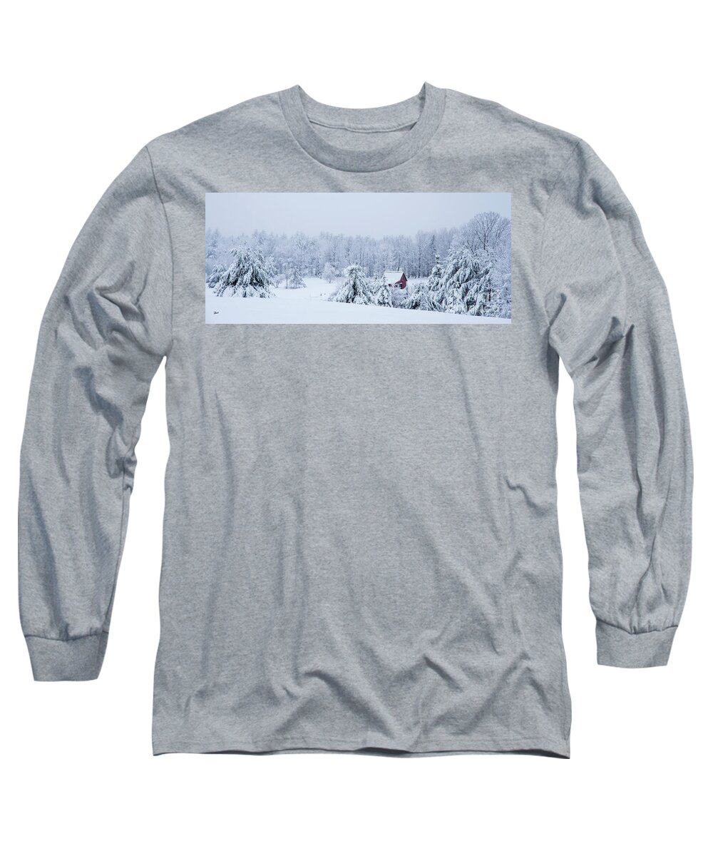Maine Long Sleeve T-Shirt featuring the photograph County Winter Scene by Alana Ranney