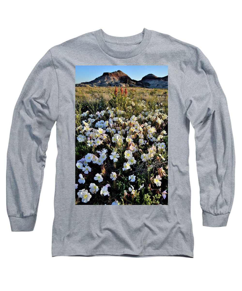 Ruby Mountain Long Sleeve T-Shirt featuring the photograph Desert Roses near Ruby Mountain in Grand Junction CO by Ray Mathis