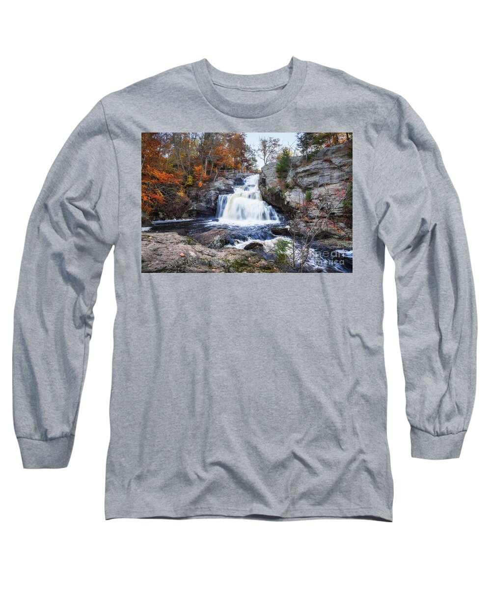 Waterfall Long Sleeve T-Shirt featuring the photograph Devil's Hopyard Waterfalls by Lorraine Cosgrove