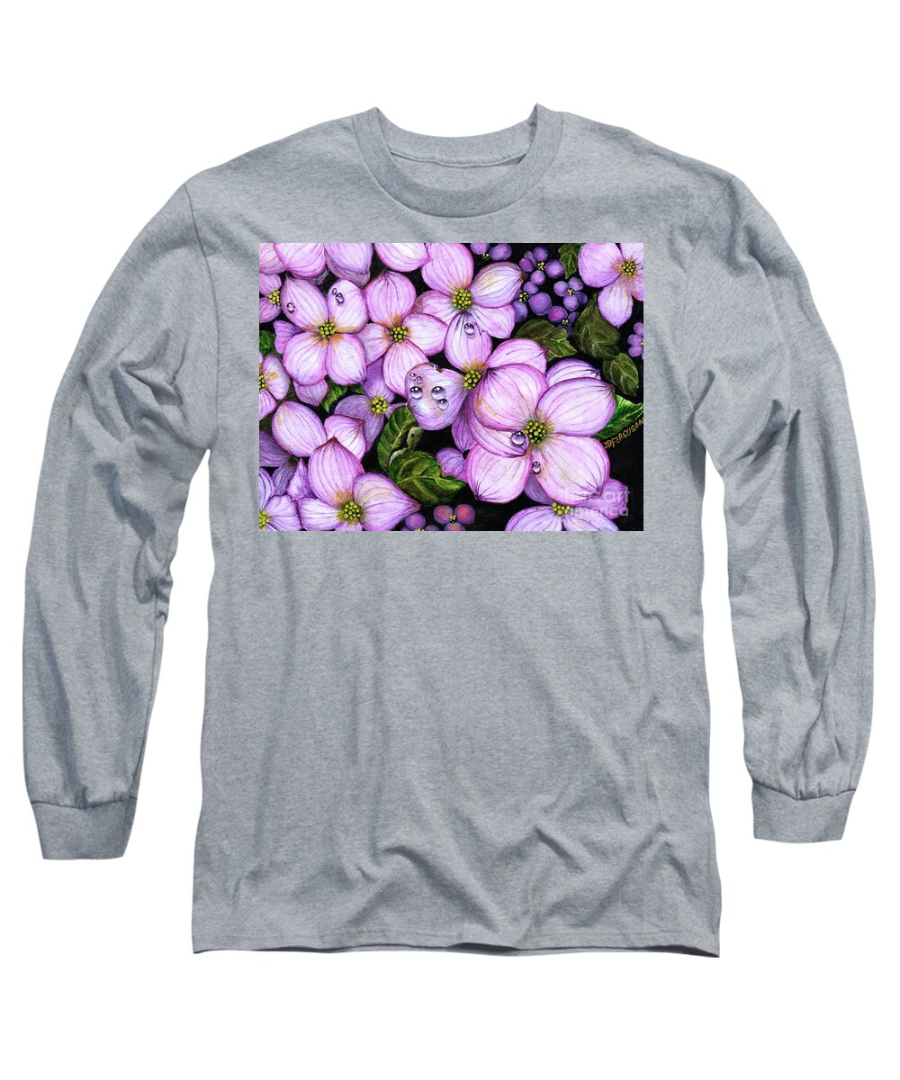 Dogwood Long Sleeve T-Shirt featuring the painting Dogwood by Jeanette Ferguson