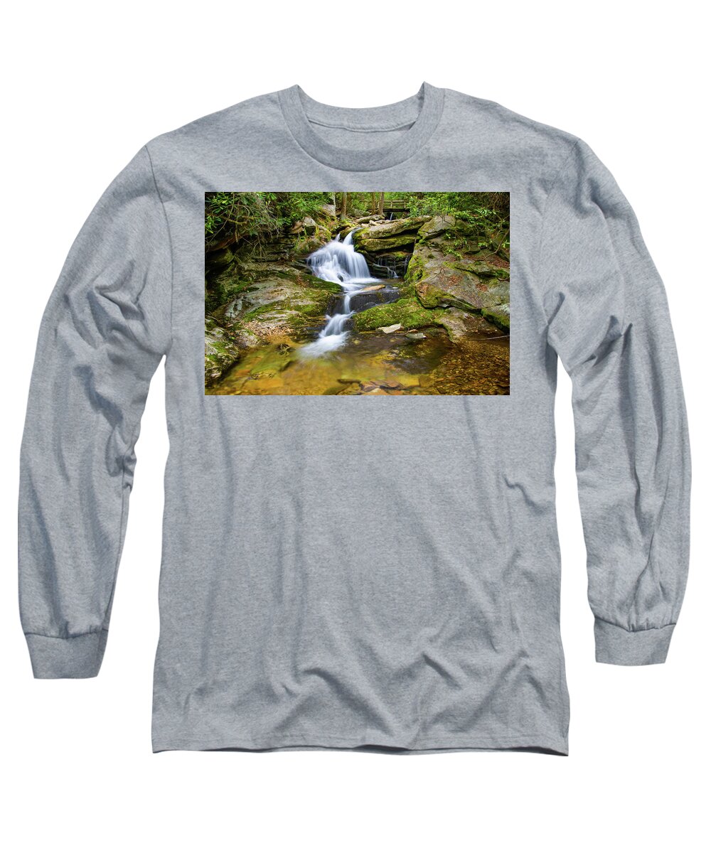 Duggers Creek Landscape Long Sleeve T-Shirt featuring the photograph Duggers Creek Cascade by Norma Brandsberg
