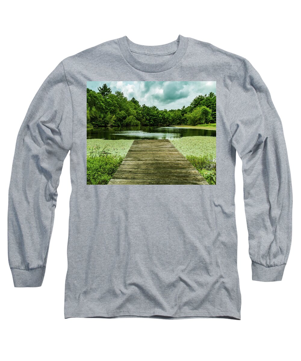 Water Long Sleeve T-Shirt featuring the photograph Fishing Hole. by William Bretton