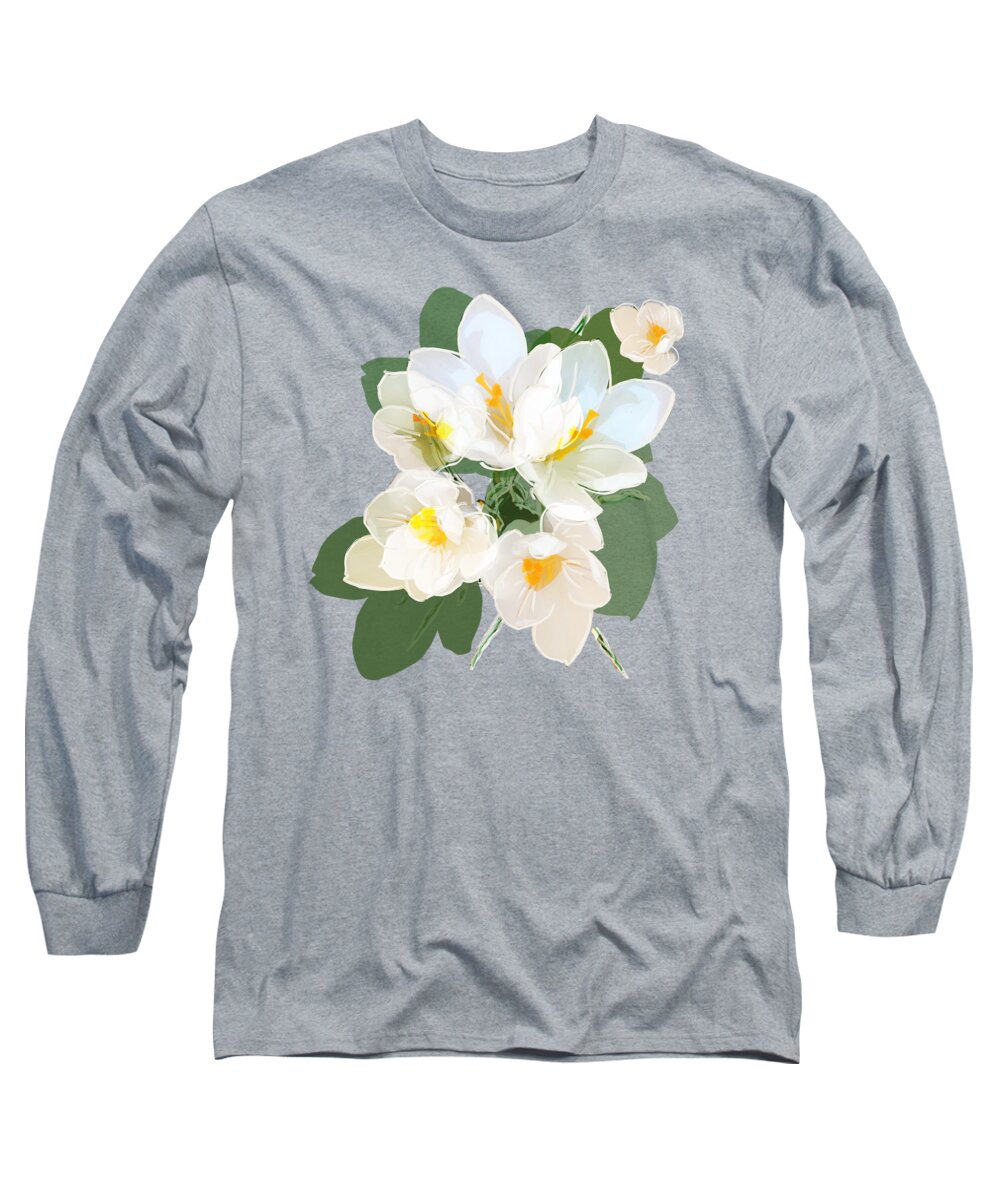 Flowers Long Sleeve T-Shirt featuring the mixed media Flower Blossom FOUR by BFA Prints