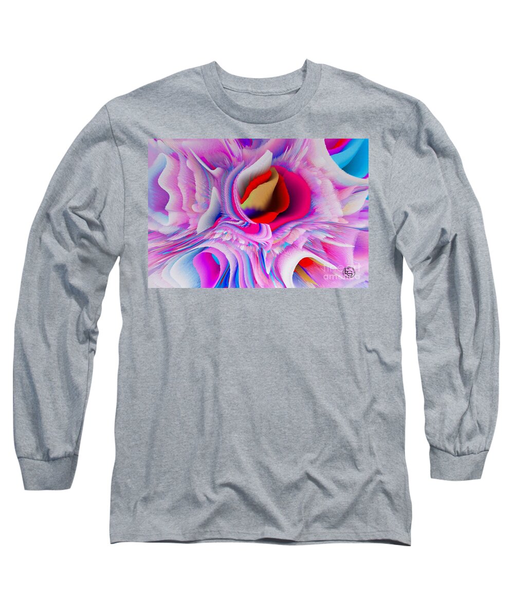 Bright Colors Long Sleeve T-Shirt featuring the mixed media Flowers Of My Dreams 37 by Elena Gantchikova