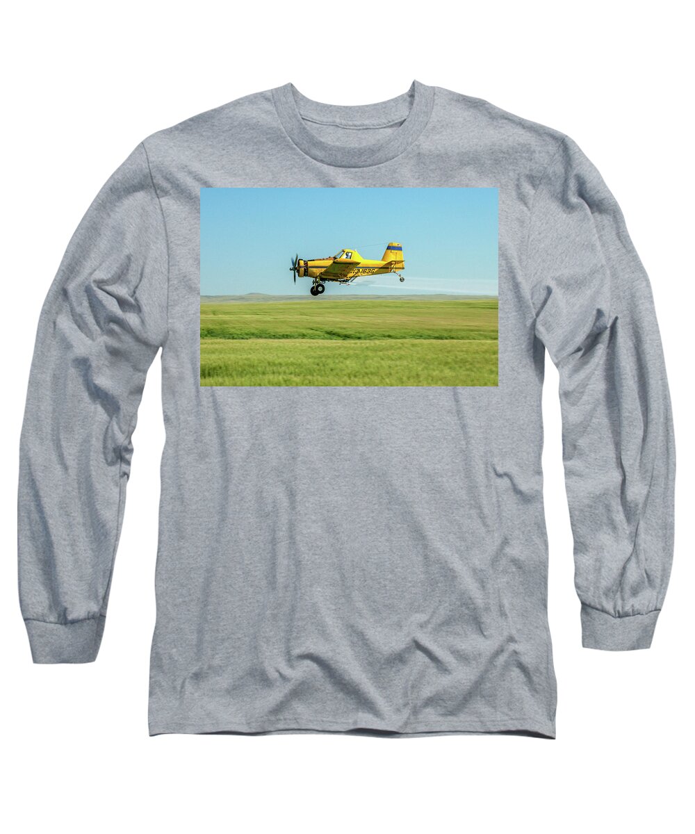 Crop Duster Long Sleeve T-Shirt featuring the photograph Fly By by Todd Klassy