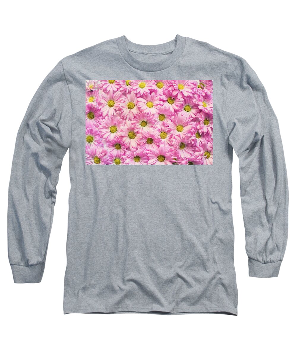 Flowers Long Sleeve T-Shirt featuring the photograph Full of pink flowers by Top Wallpapers