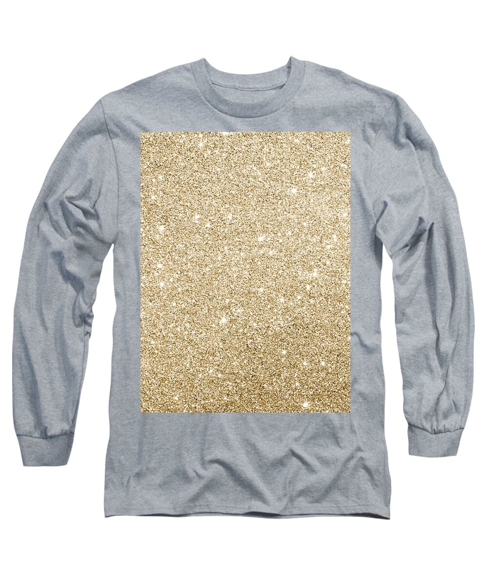 Cute Long Sleeve T-Shirt featuring the photograph Gold glitter by Top Wallpapers