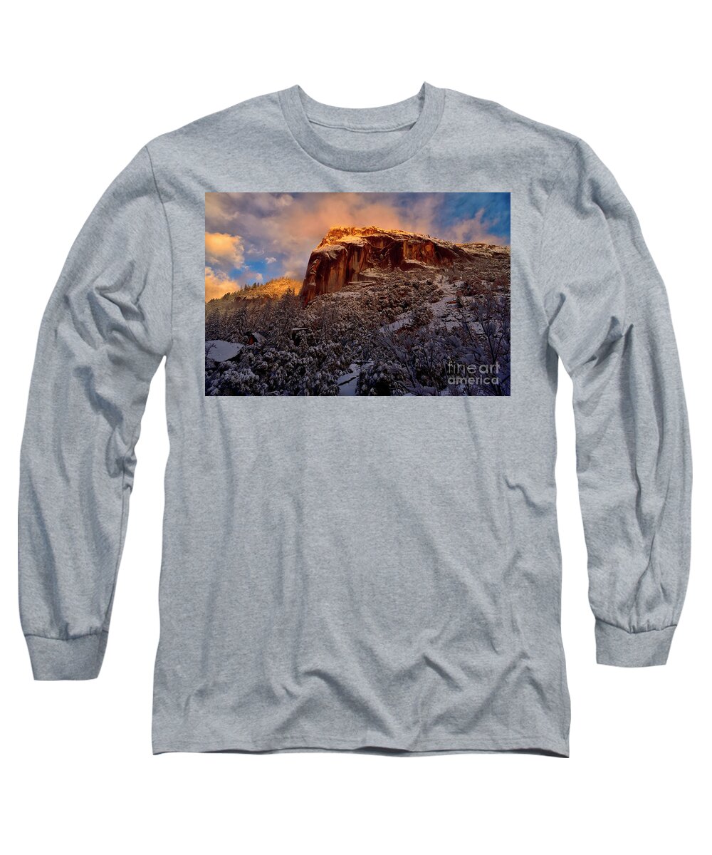Yosemite Long Sleeve T-Shirt featuring the photograph Golden Mountaintop at Yosemite by Amazing Action Photo Video
